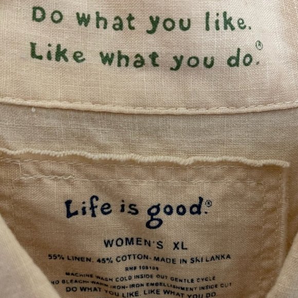 Life is Good, Ladies' Button Up Shirt, Short Sleeve, XL - Picture 3 of 7